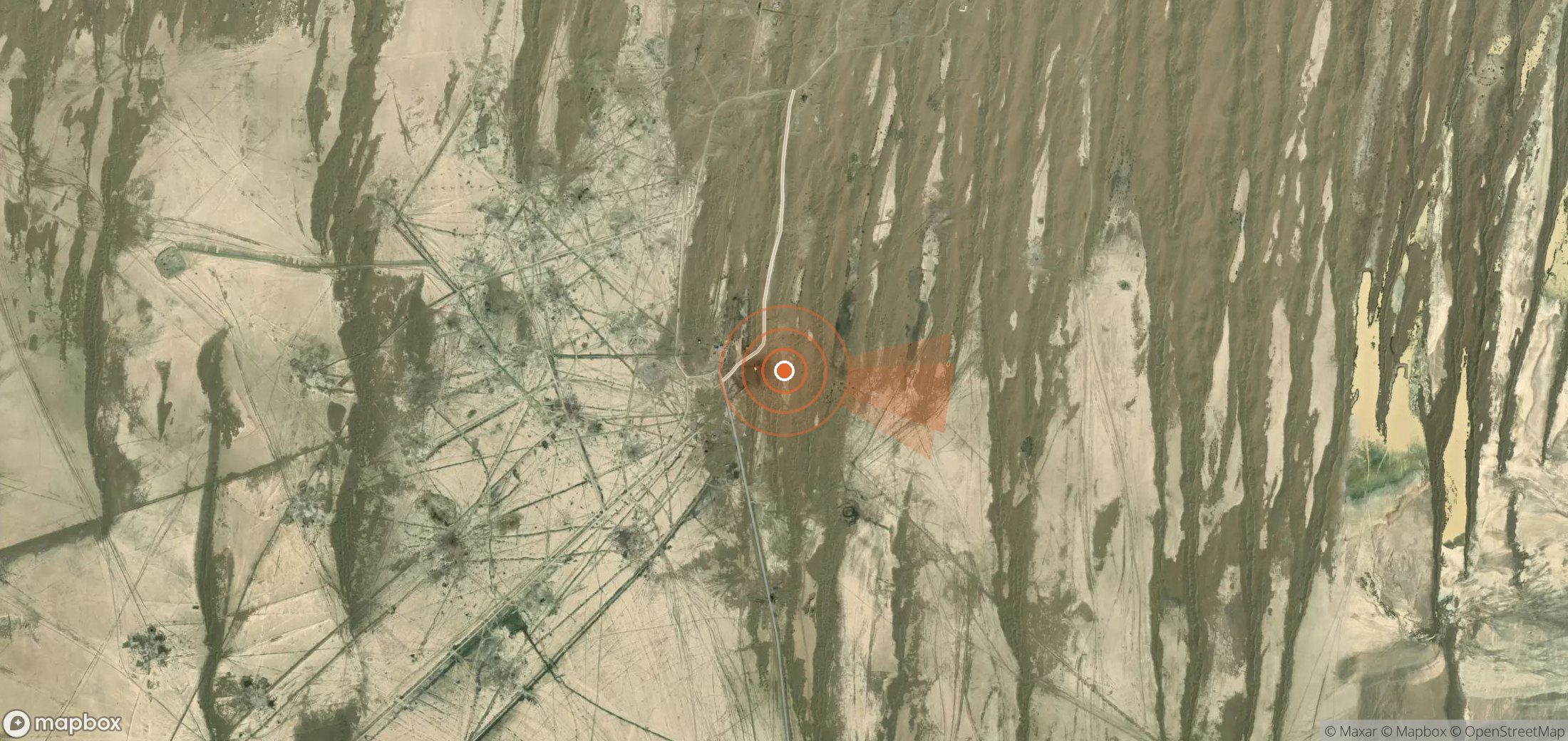 Satellite map of methane plume locations in Turkmenistan