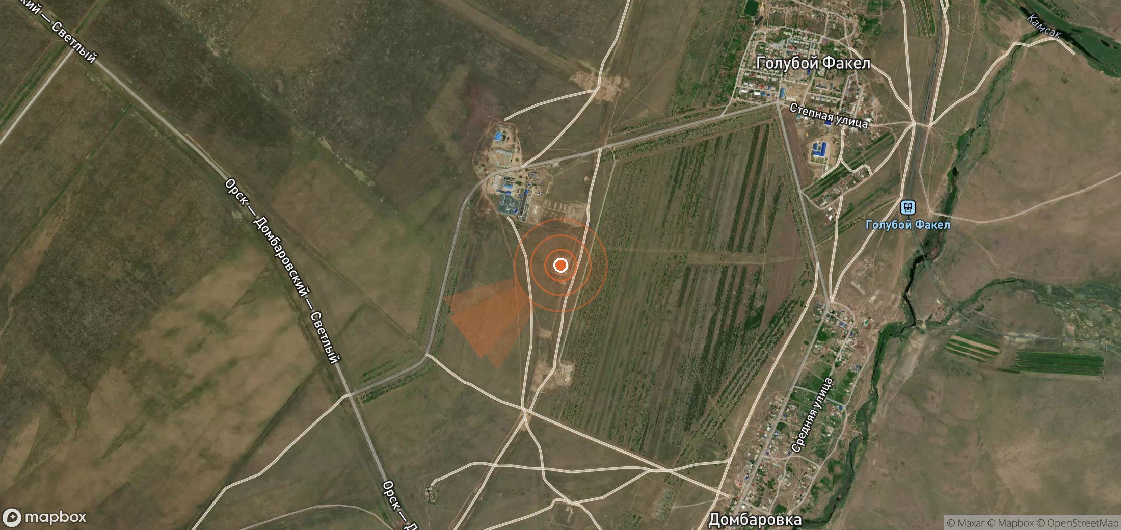 Mapa satelital de plumas de metano en Rusia
