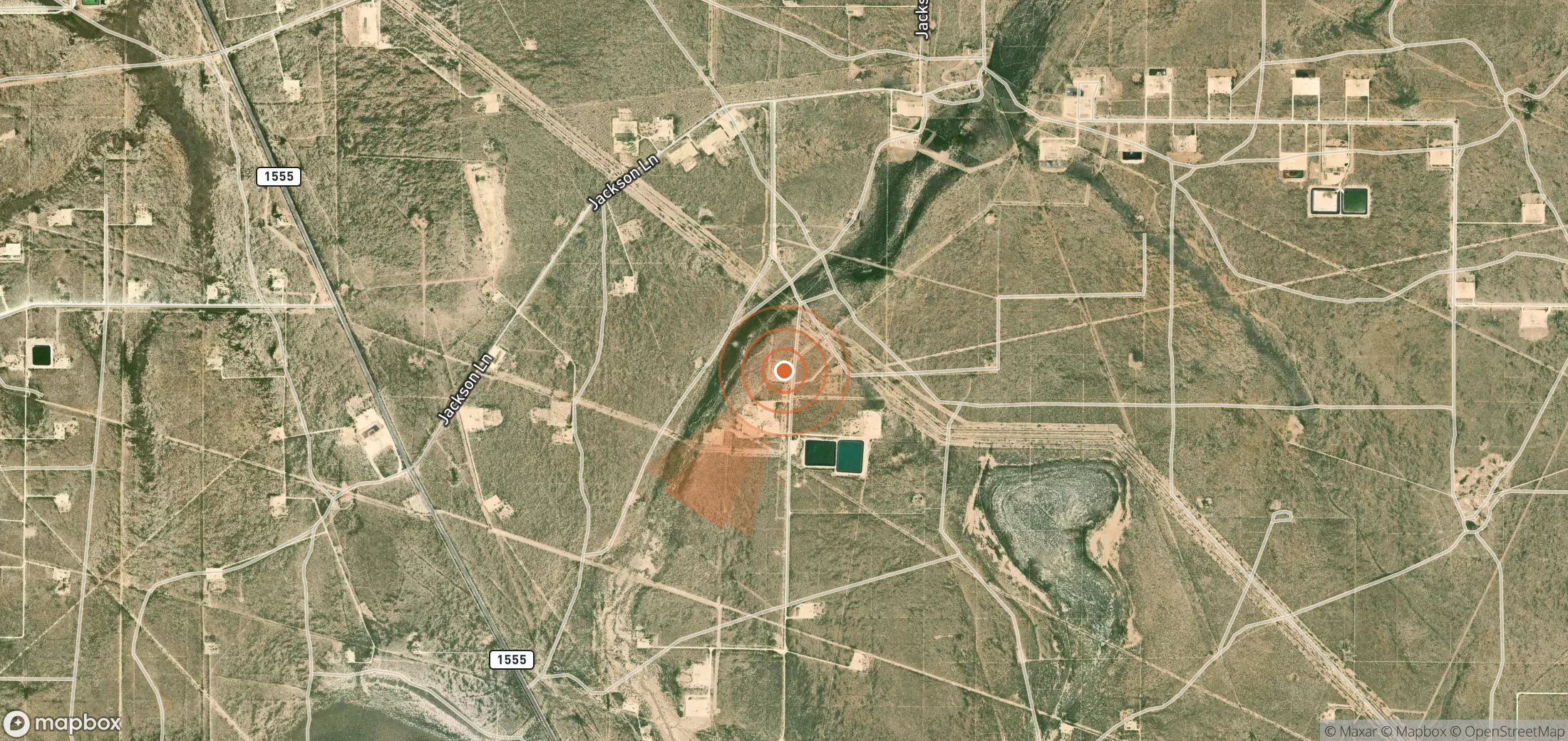 Satellite map of methane plume locations in United States