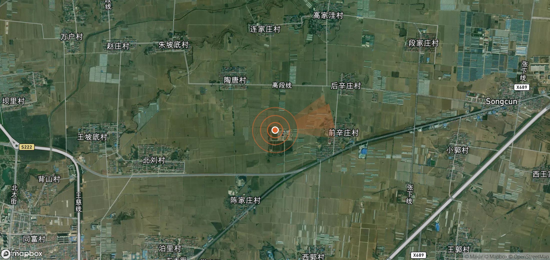 Satellite map of methane plume locations in China