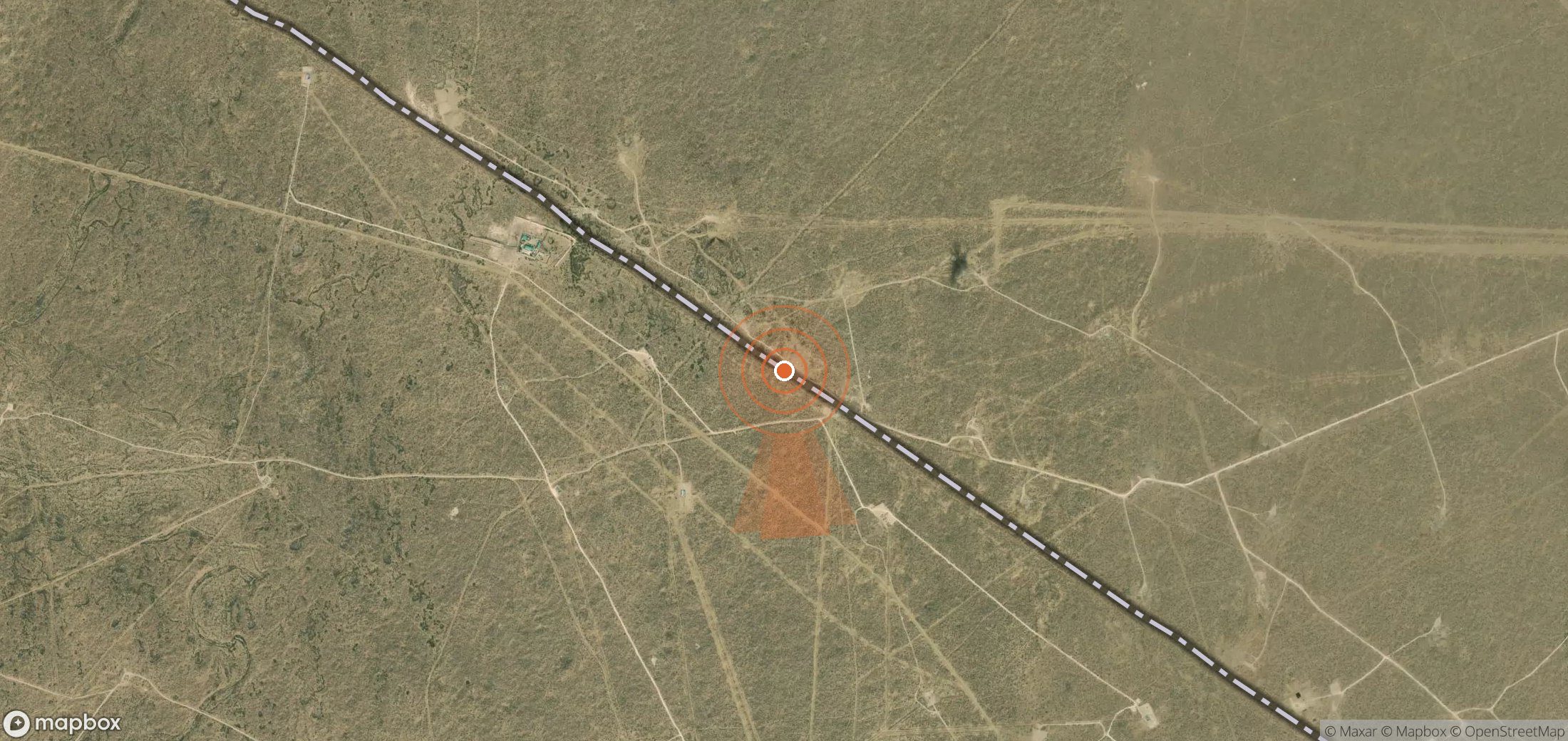 Mapa satelital de plumas de metano en Uzbekistán