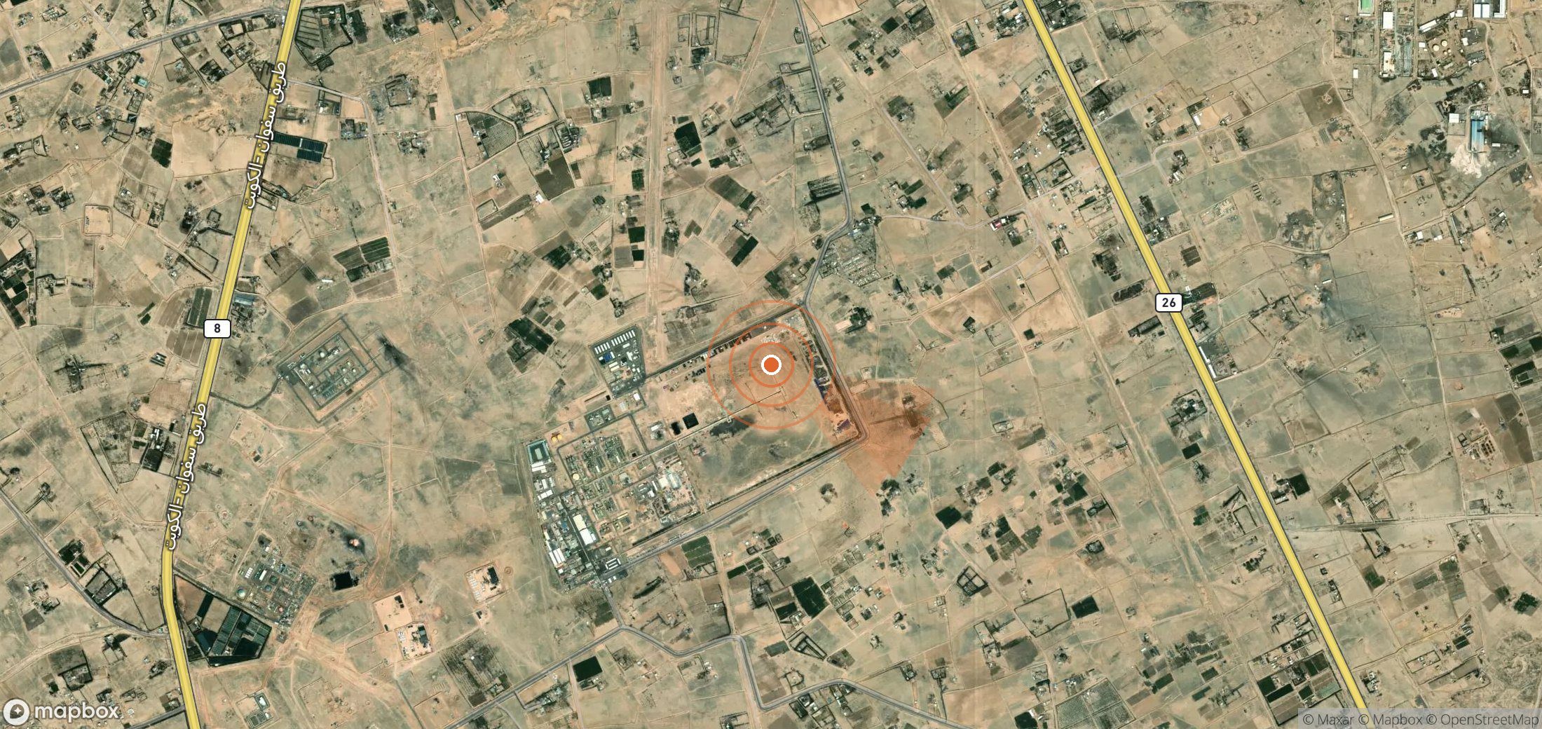 Mapa satelital de plumas de metano en Irak