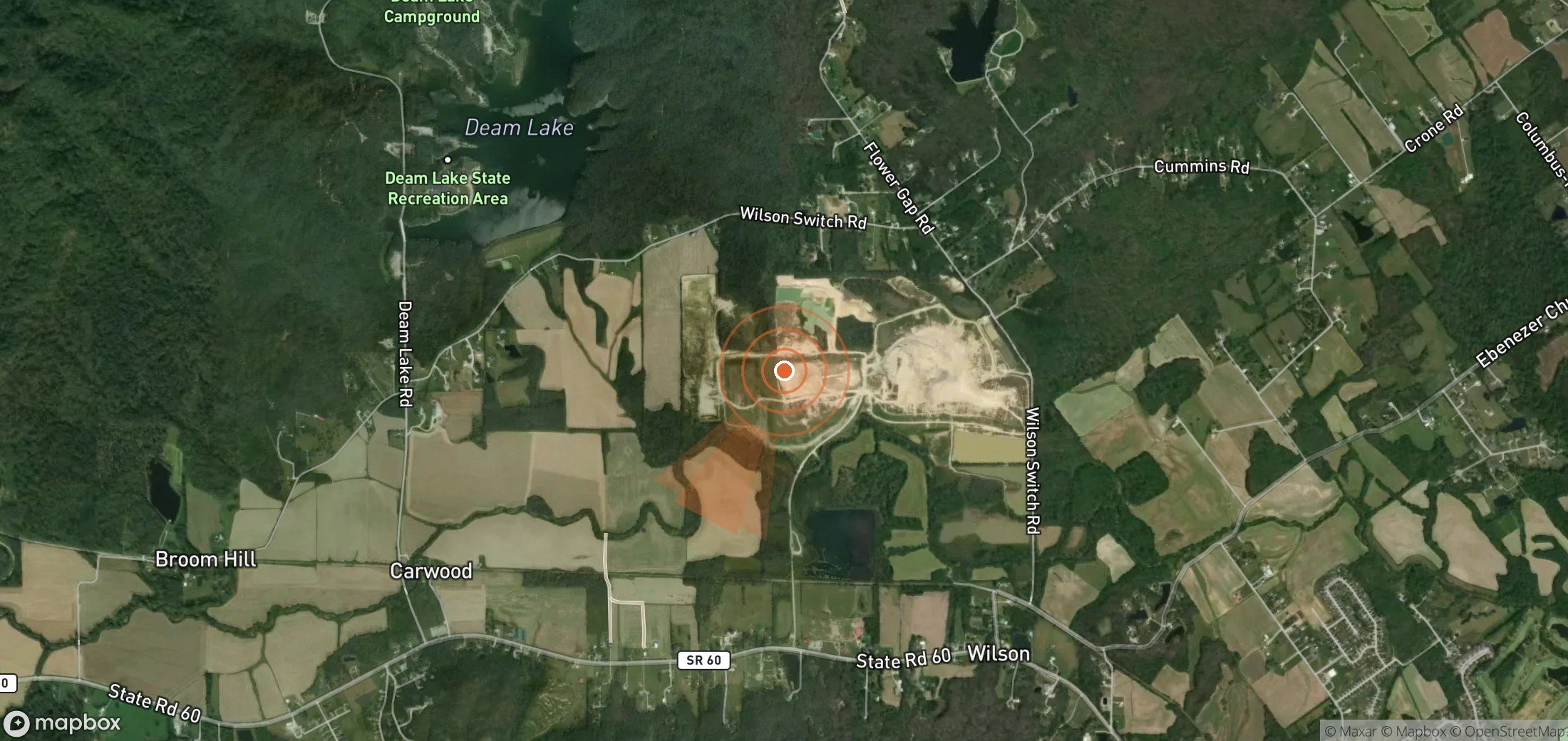 Satellite map of methane plume locations in United States