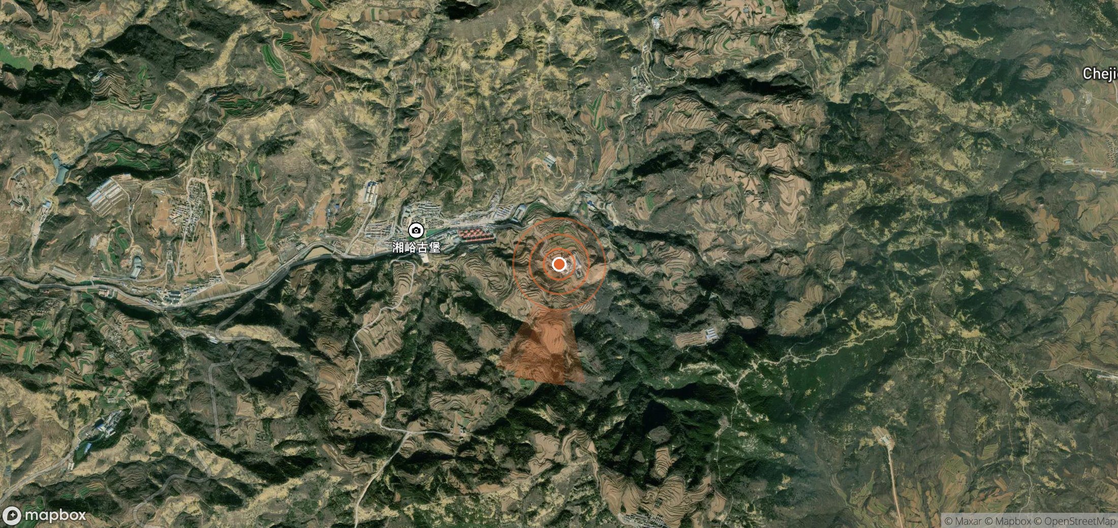 Mapa satelital de plumas de metano en China
