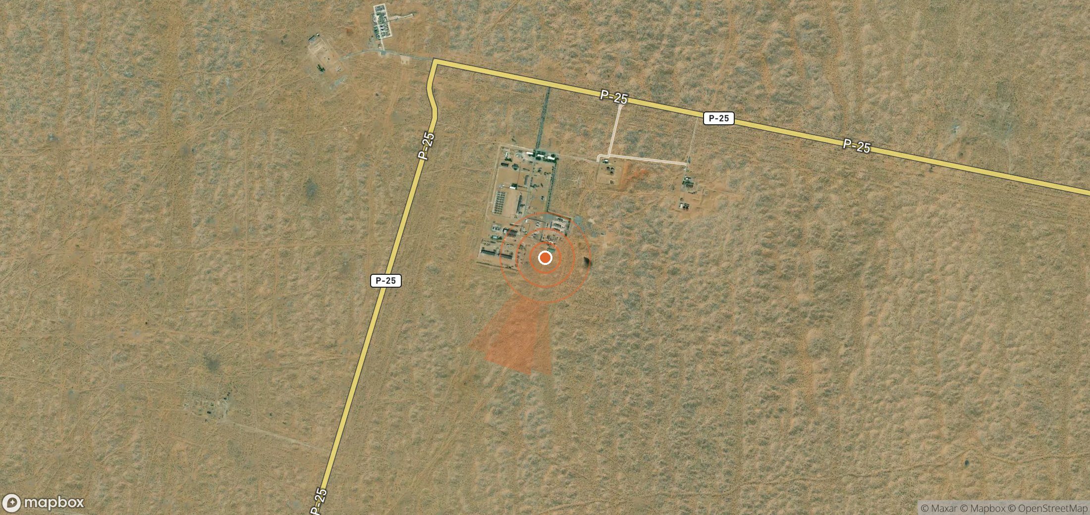 Mapa satelital de plumas de metano en Turkmenistán