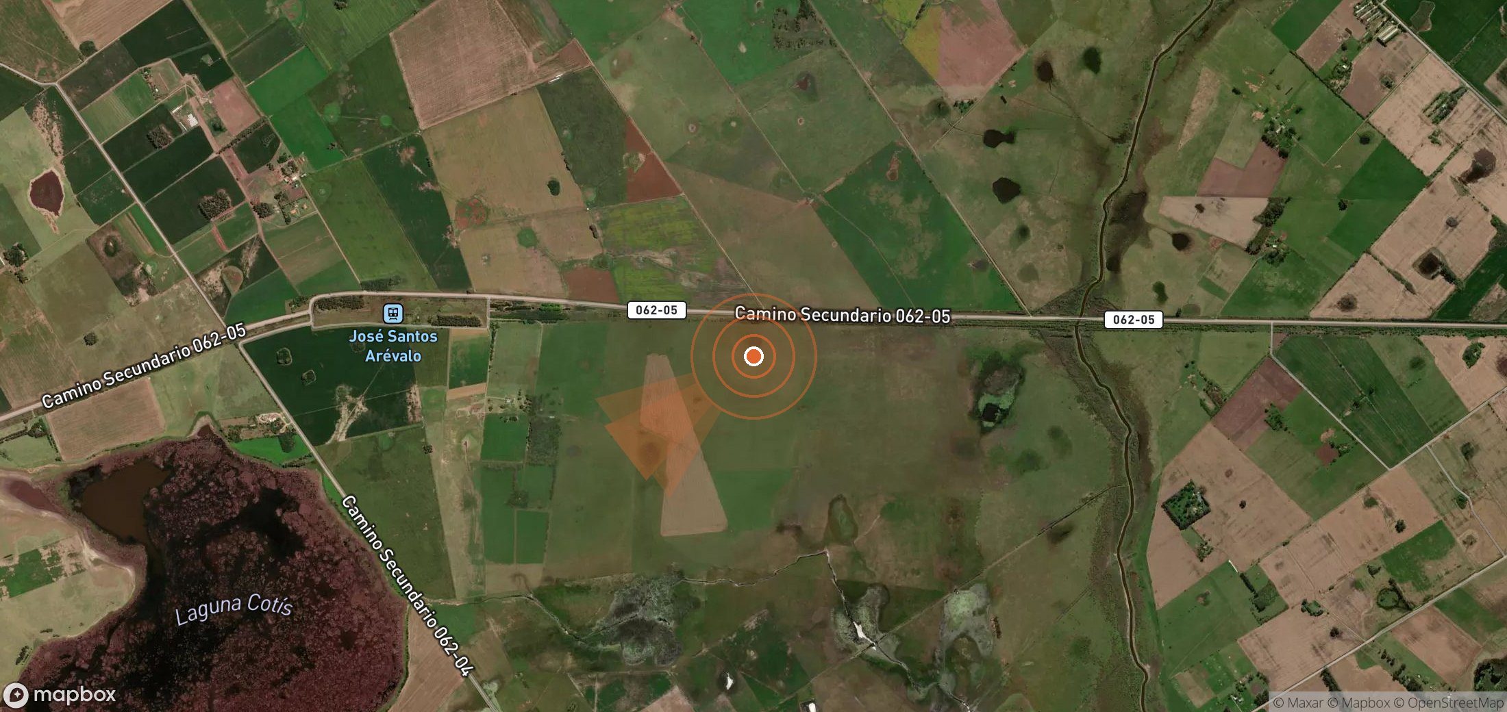 Satellite map of methane plume locations in Argentina
