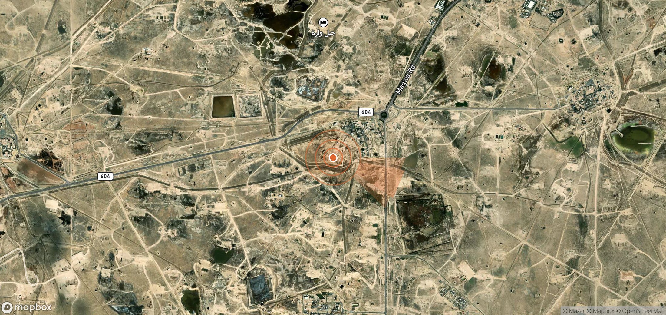 Mapa satelital de plumas de metano en Kuwait