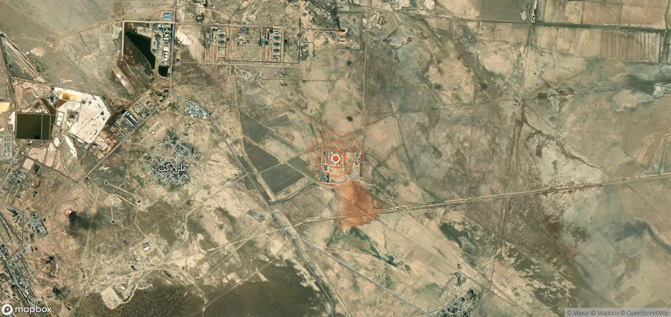 Mapa satelital de plumas de metano en Irán