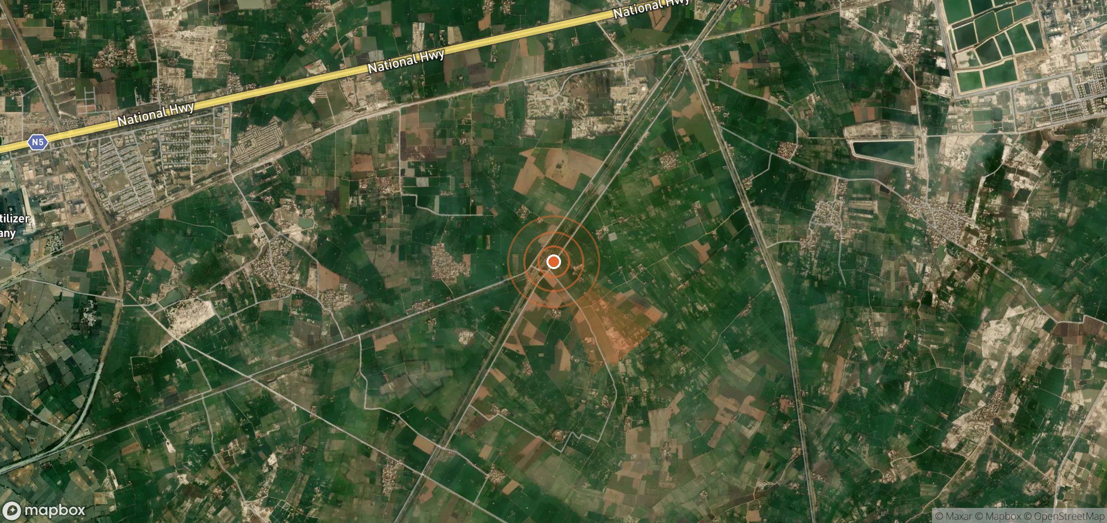 Satellite map of methane plume locations in Pakistan