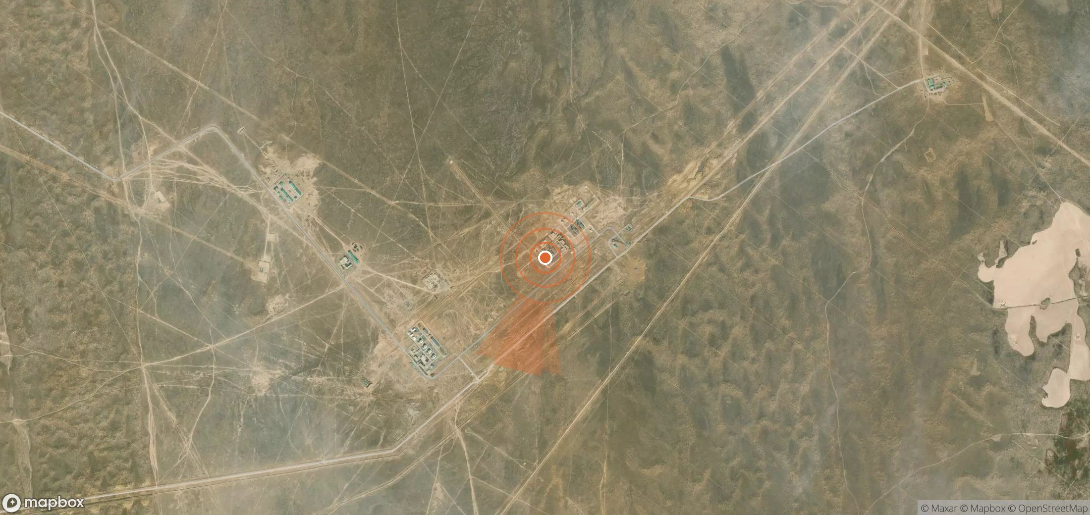 Mapa satelital de plumas de metano en Turkmenistán