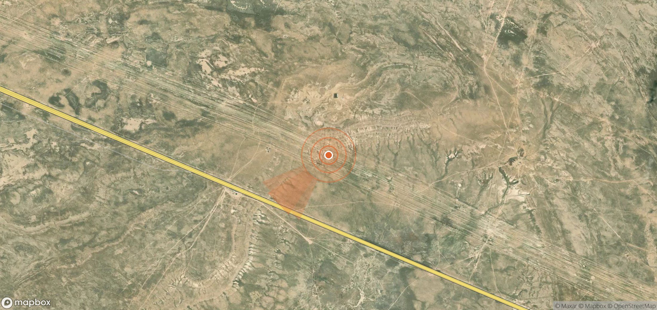 Mapa satelital de plumas de metano en Kazajistán