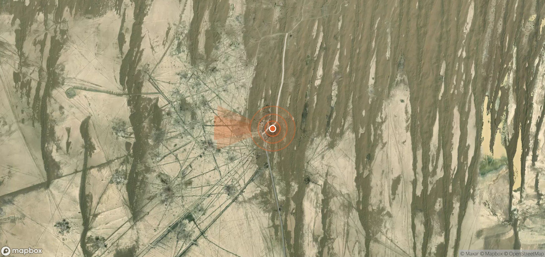 Mapa satelital de plumas de metano en Turkmenistán