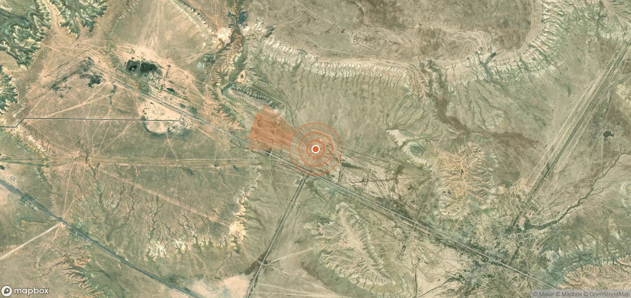 Mapa satelital de plumas de metano en Kazajistán