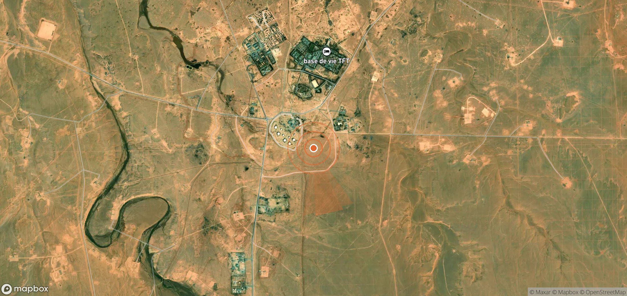 Mapa satelital de plumas de metano en Argelia