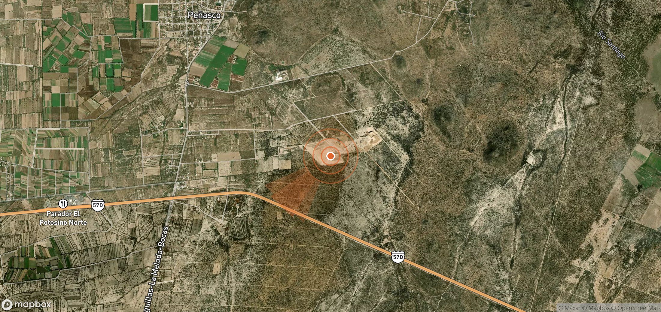 Mapa satelital de plumas de metano en México