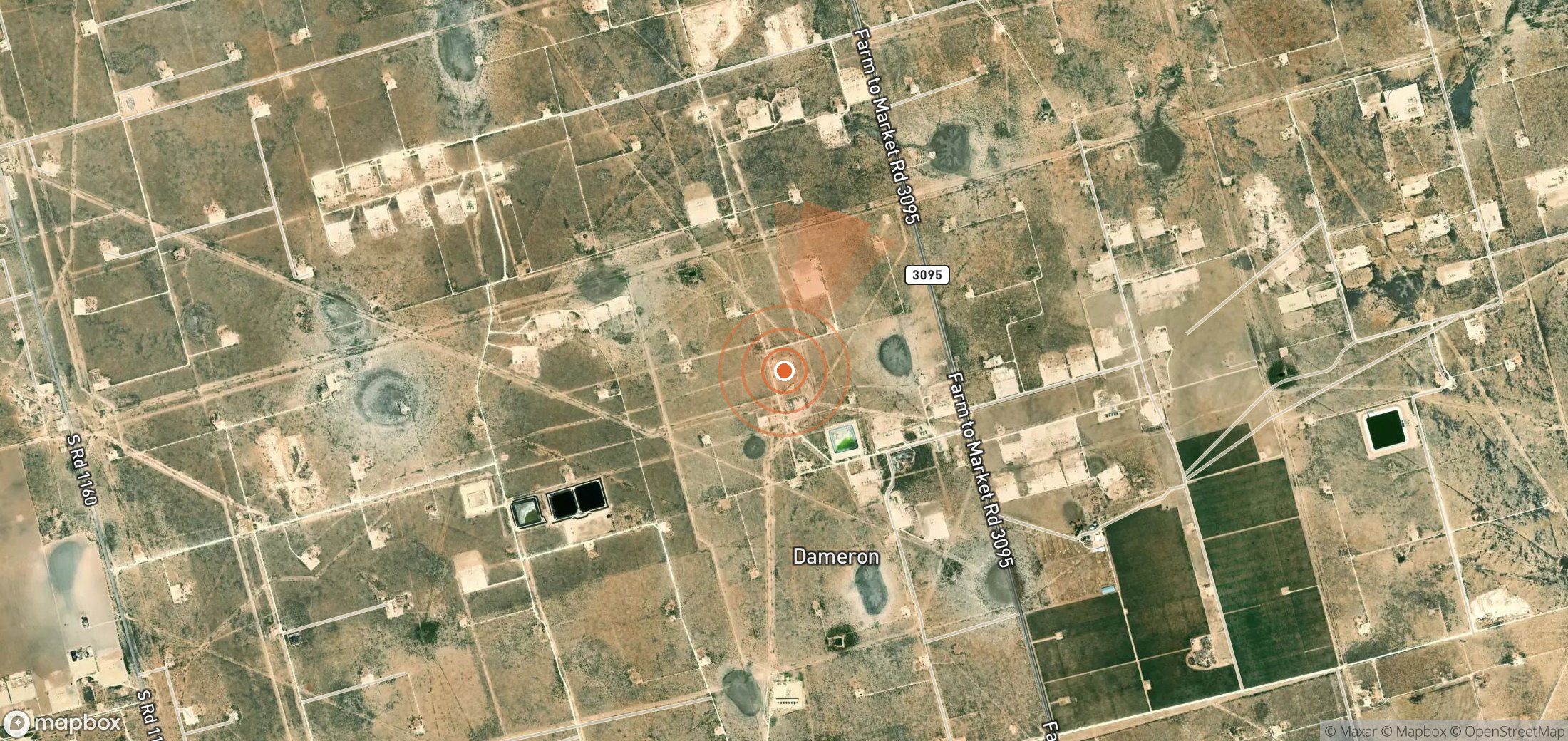Mapa satelital de plumas de metano en Estados Unidos