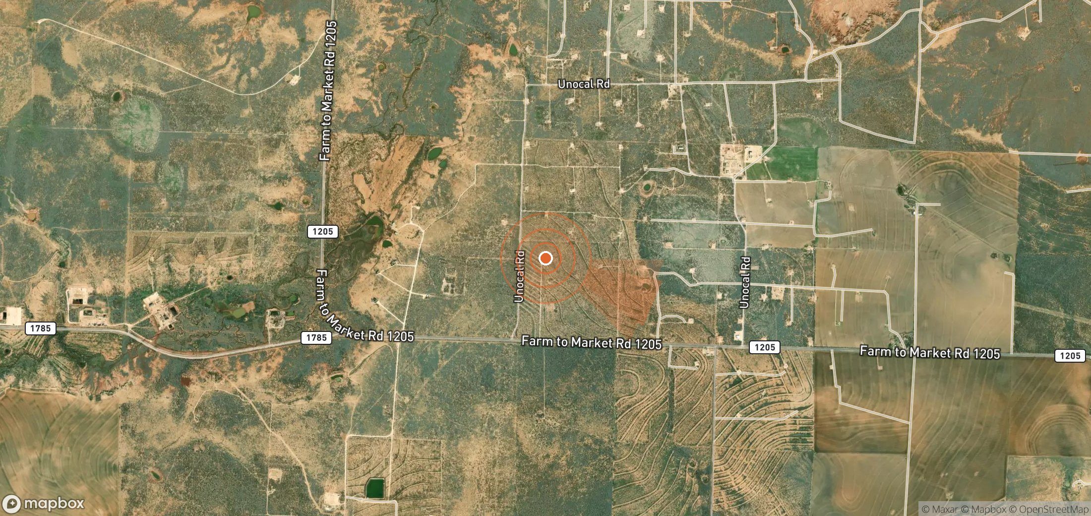 Satellite map of methane plume locations in United States