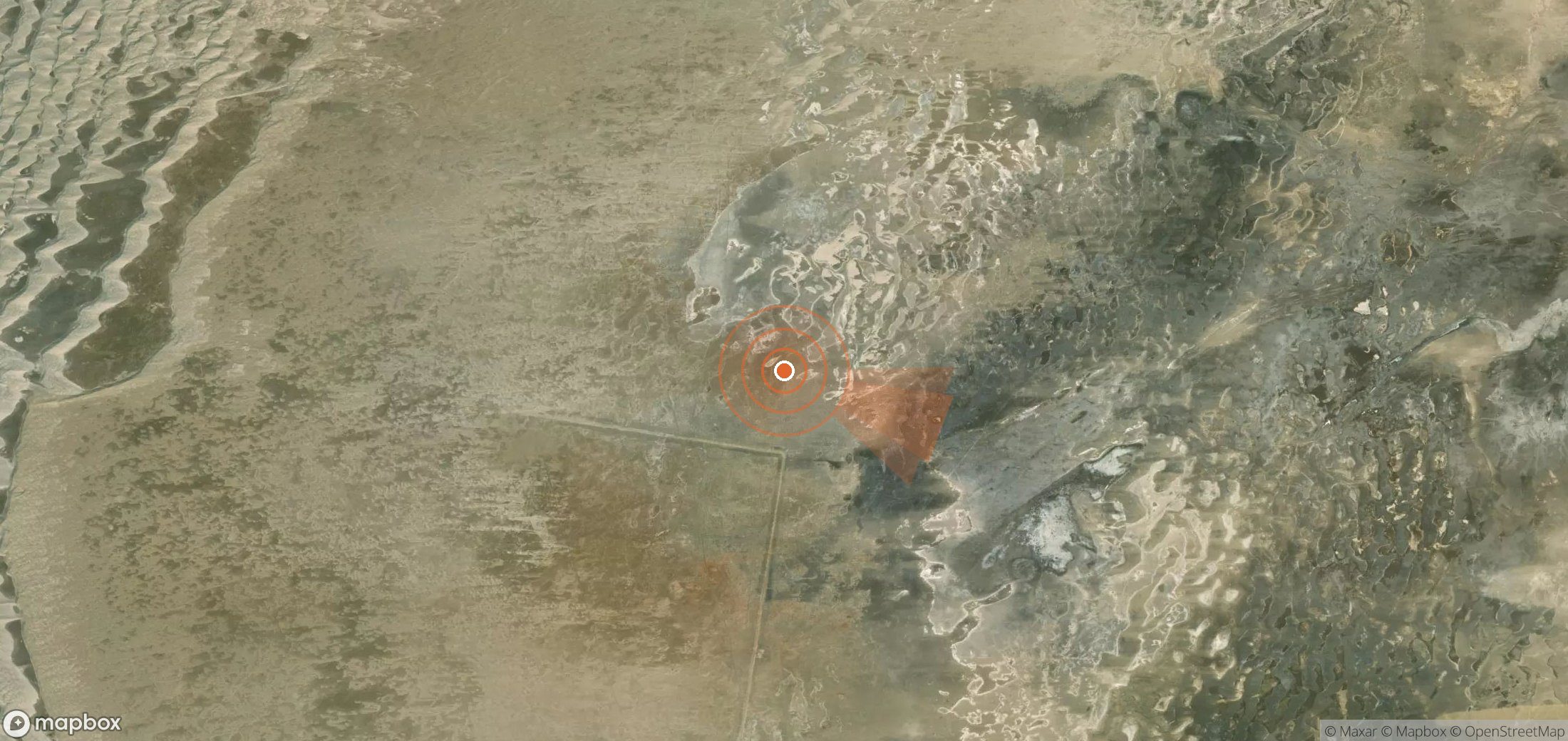 Satellite map of methane plume locations in Turkmenistan