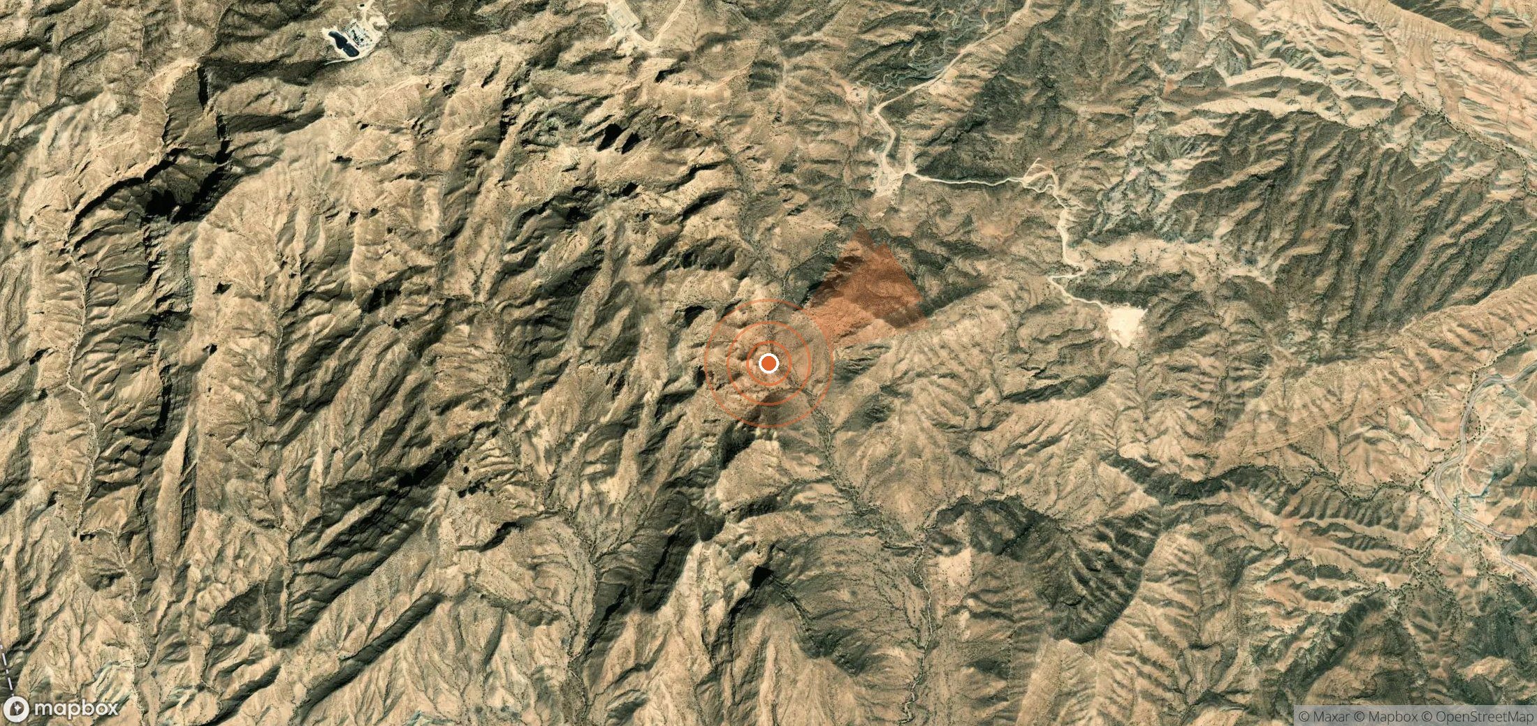 Mapa satelital de plumas de metano en Irán