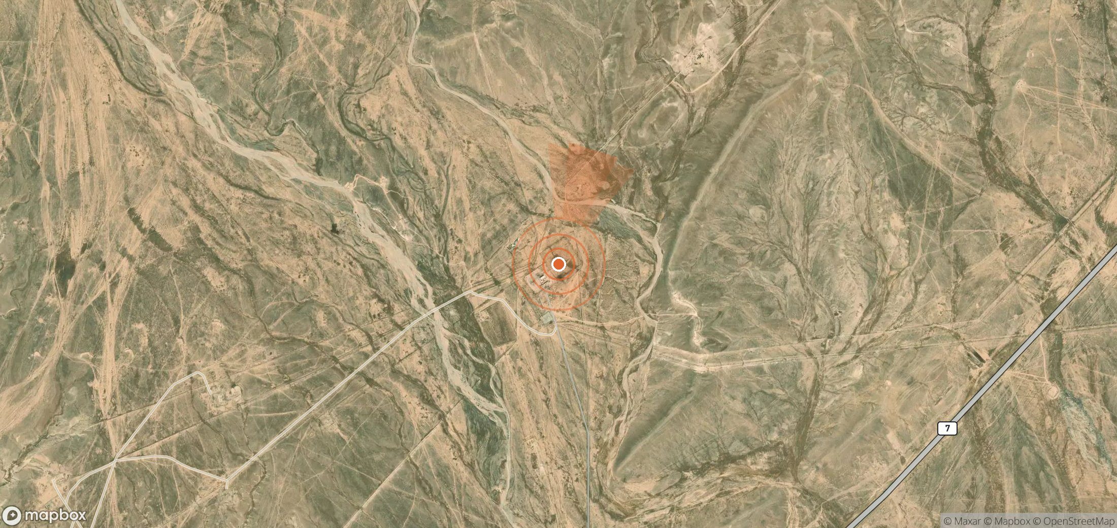 Mapa satelital de plumas de metano en Siria
