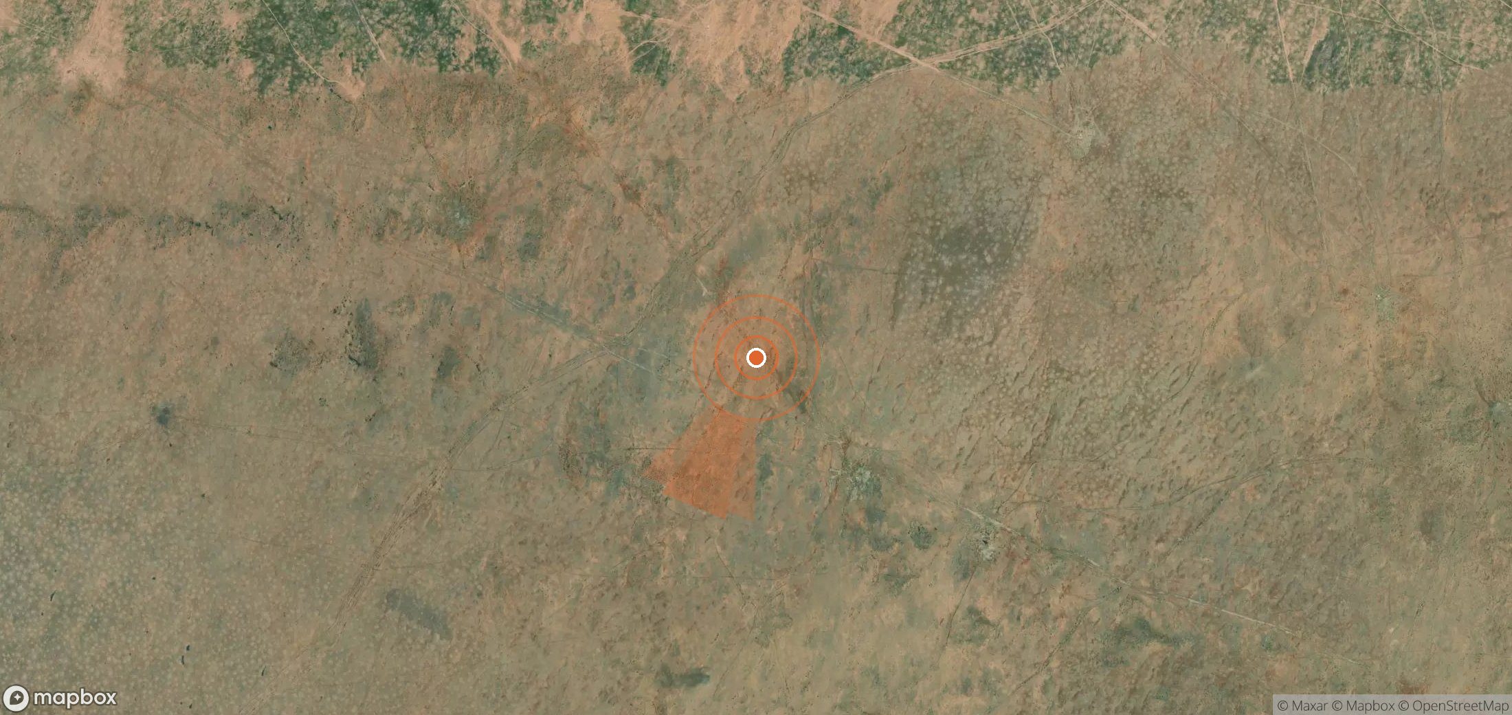 Satellite map of methane plume locations in Turkmenistan