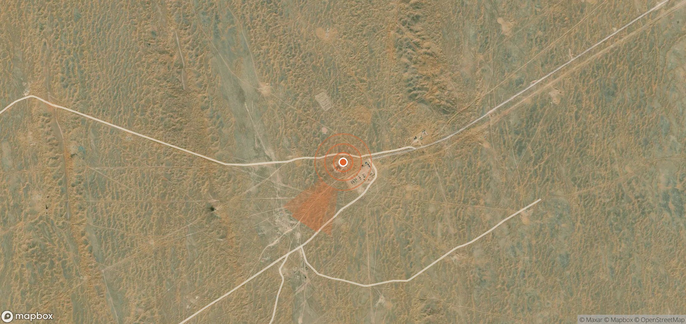 Satellite map of methane plume locations in Turkmenistan