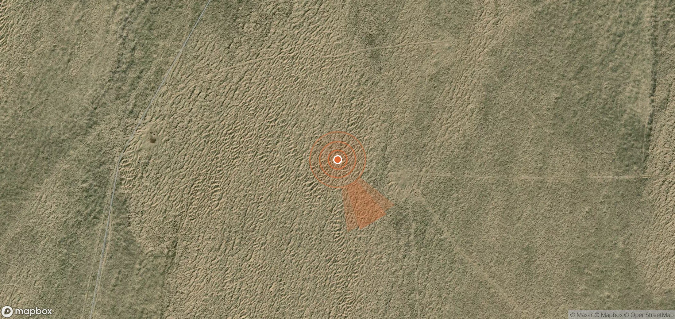 Satellite map of methane plume locations in Turkmenistan