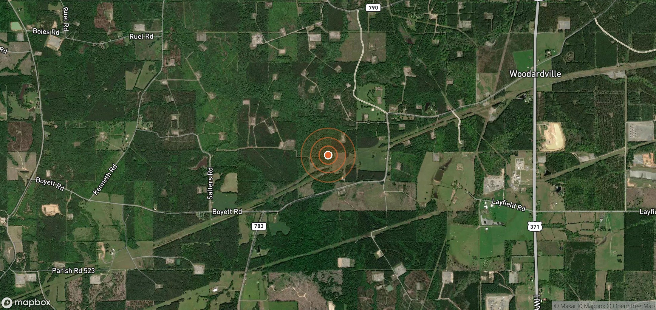 Satellite map of methane plume locations in United States