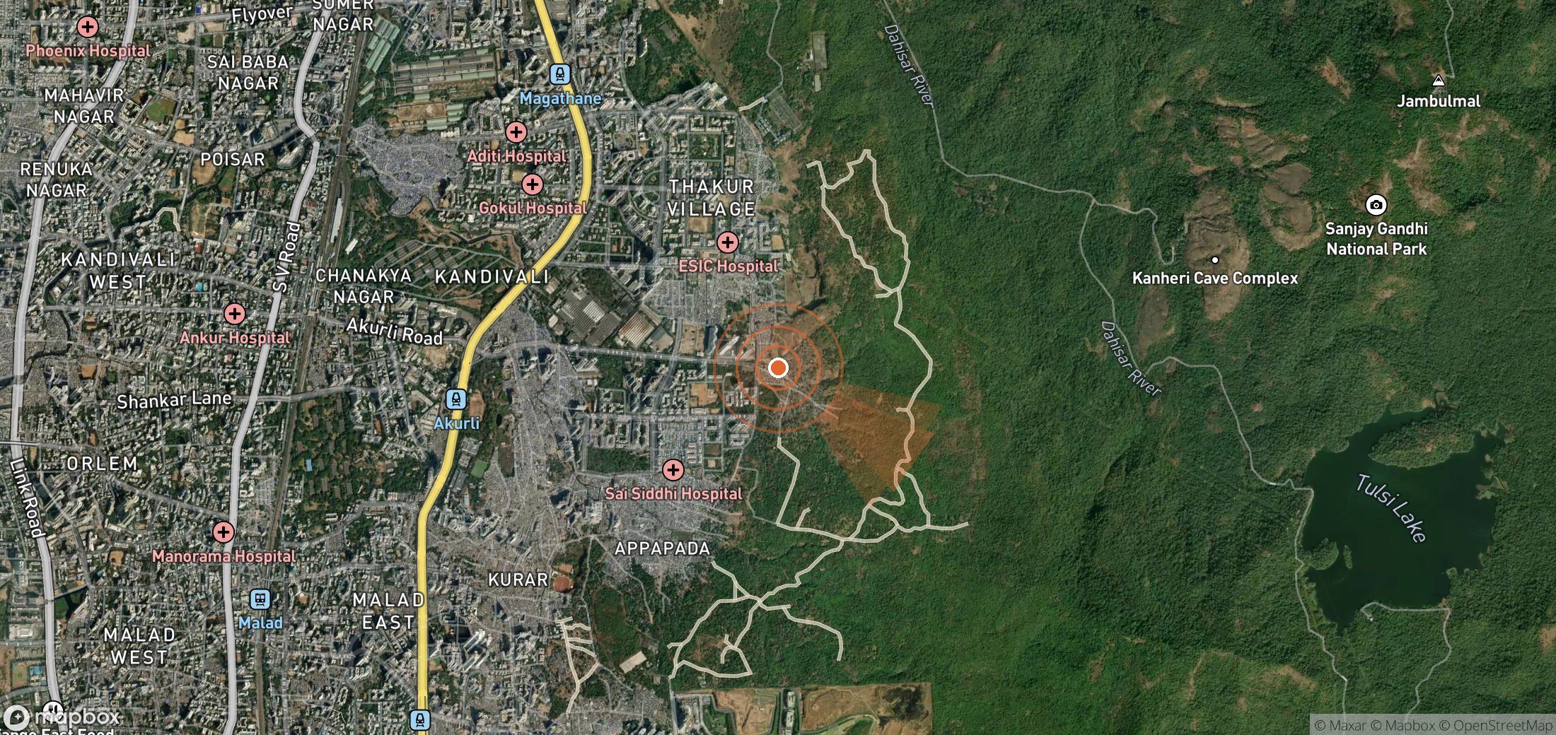 Mapa satelital de plumas de metano en India
