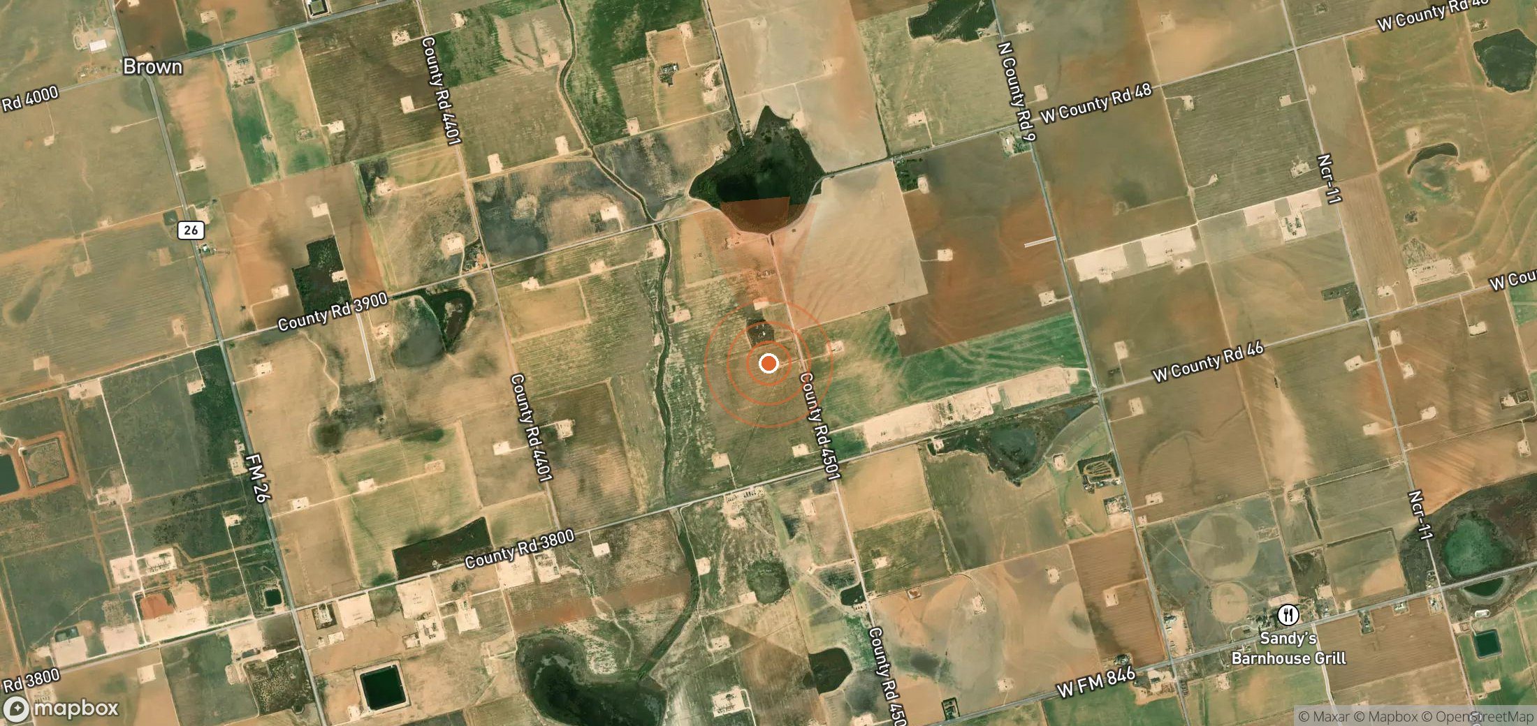 Satellite map of methane plume locations in United States