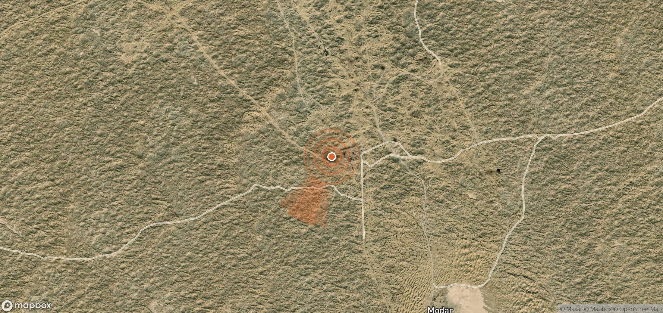 Satellite map of methane plume locations in Turkmenistan