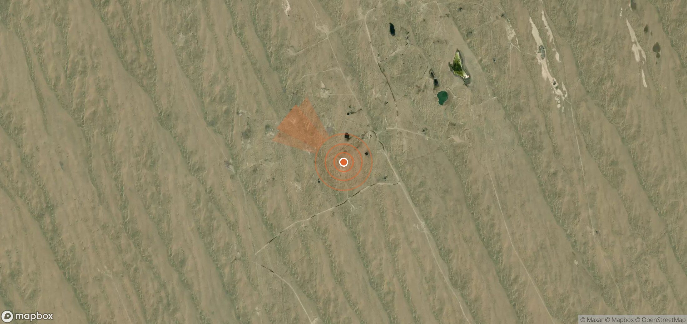 Mapa satelital de plumas de metano en Turkmenistán