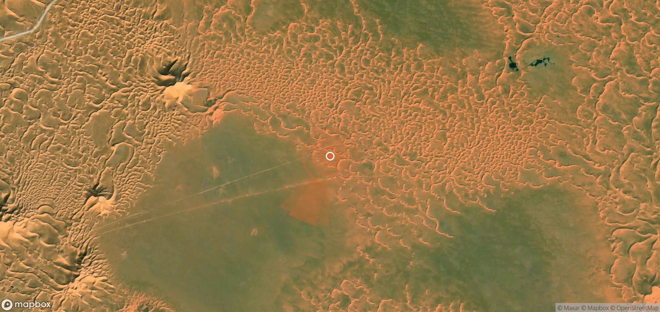 Satellite map of methane plume locations in Algeria