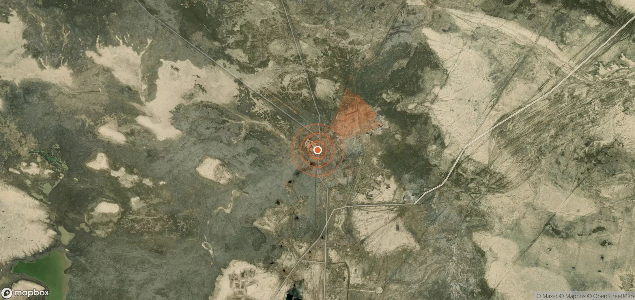 Mapa satelital de plumas de metano en Turkmenistán