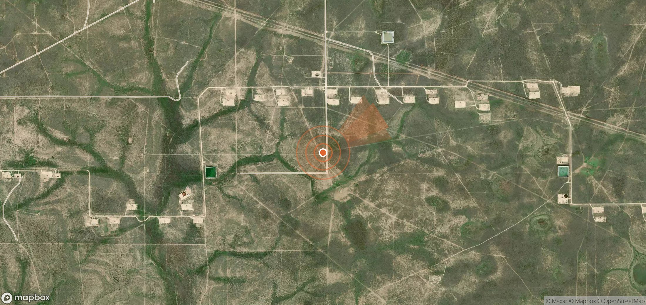 Satellite map of methane plume locations in United States