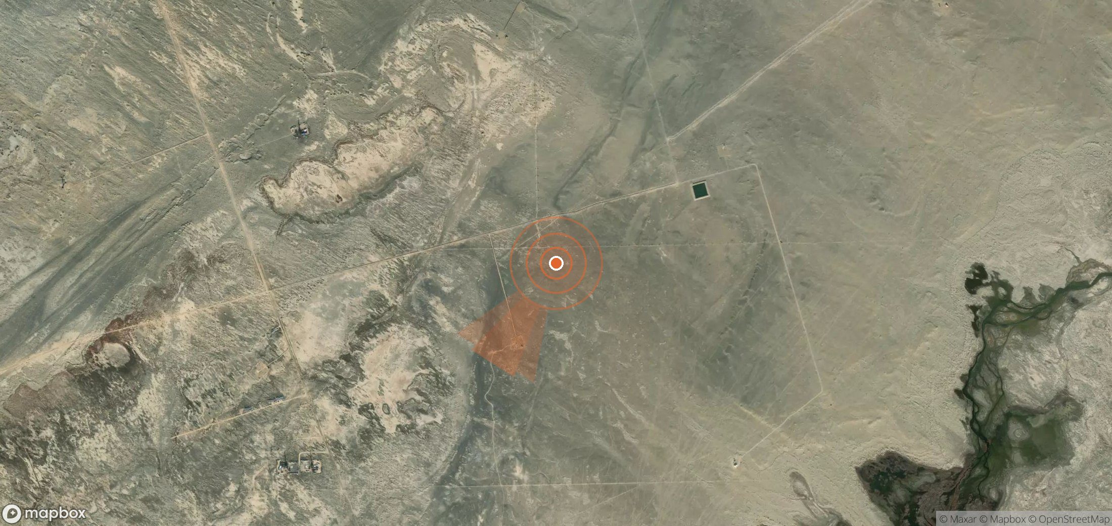 Mapa satelital de plumas de metano en China