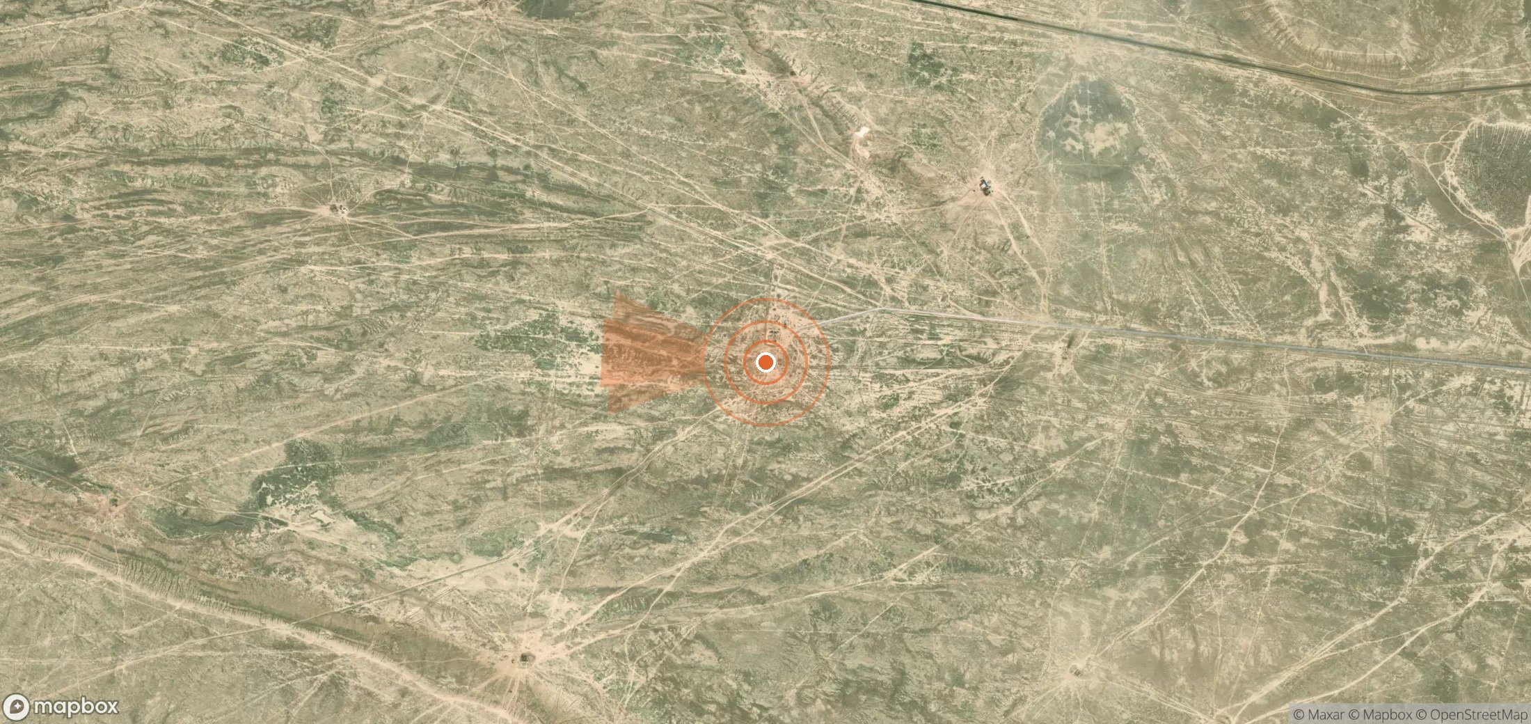 Satellite map of methane plume locations in Kazakhstan