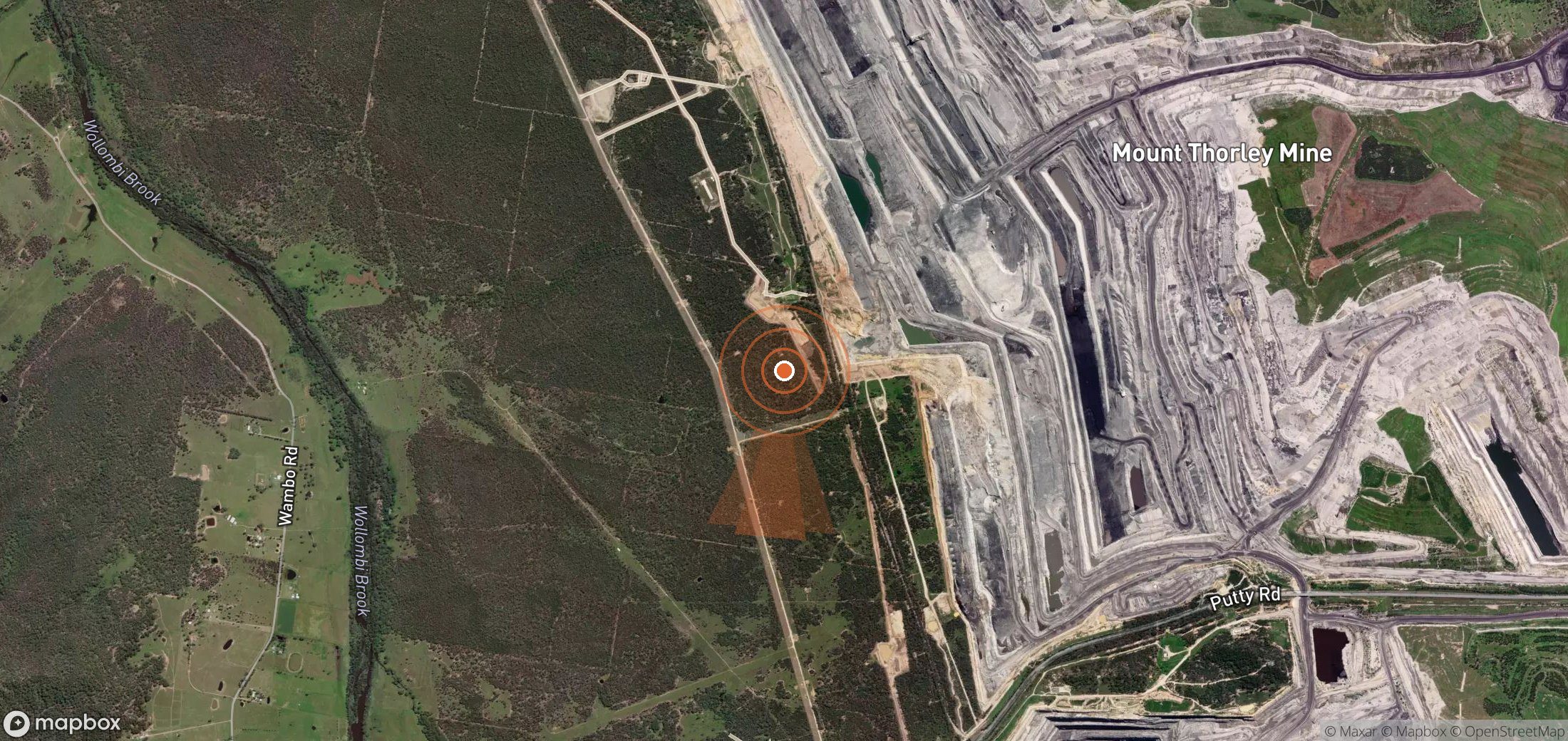 Satellite map of methane plume locations in Australia