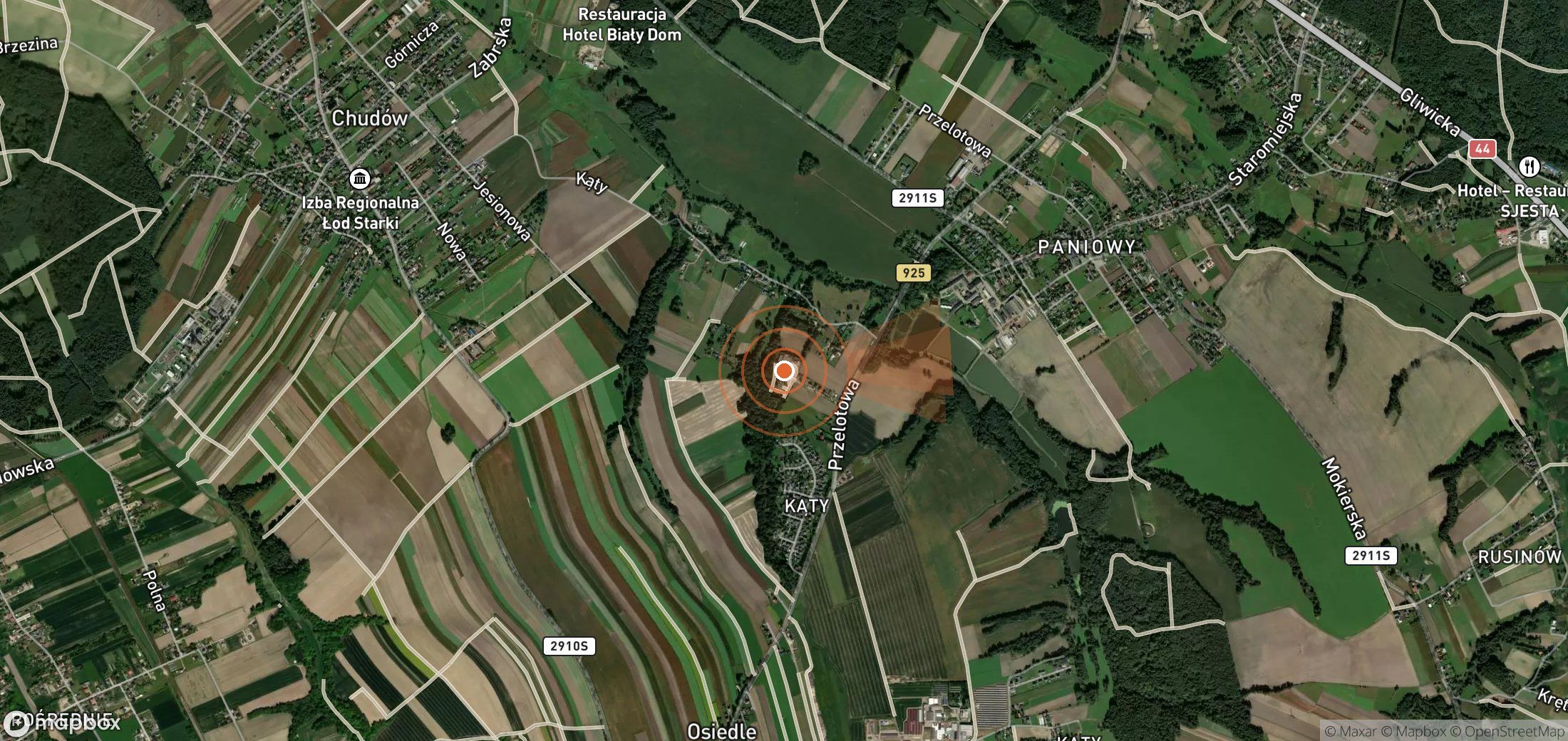 Satellite map of methane plume locations in Poland
