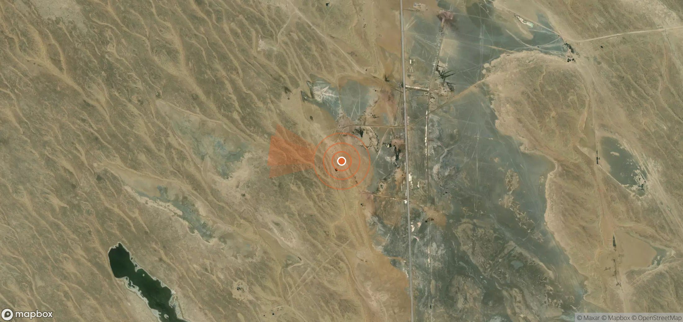 Mapa satelital de plumas de metano en Turkmenistán