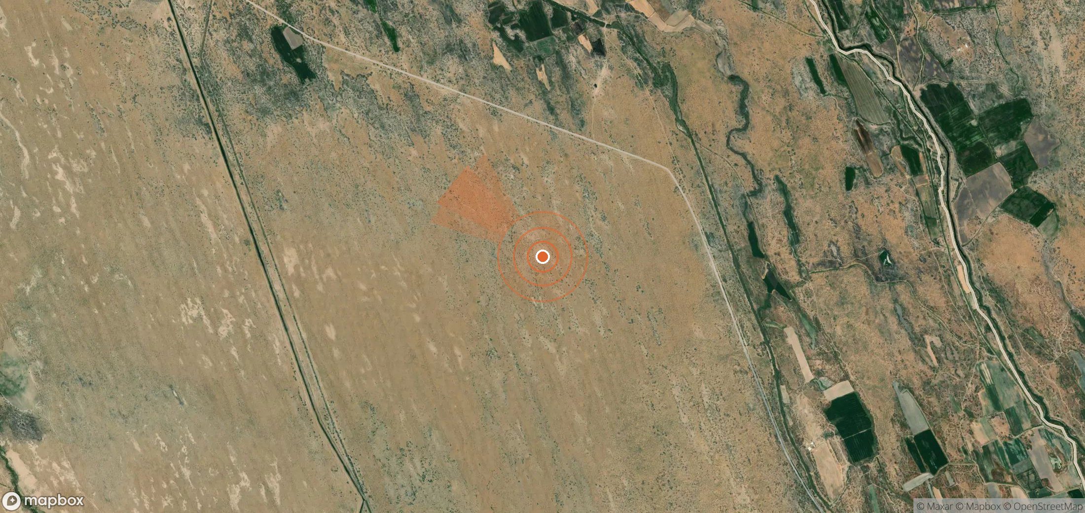Satellite map of methane plume locations in Turkmenistan