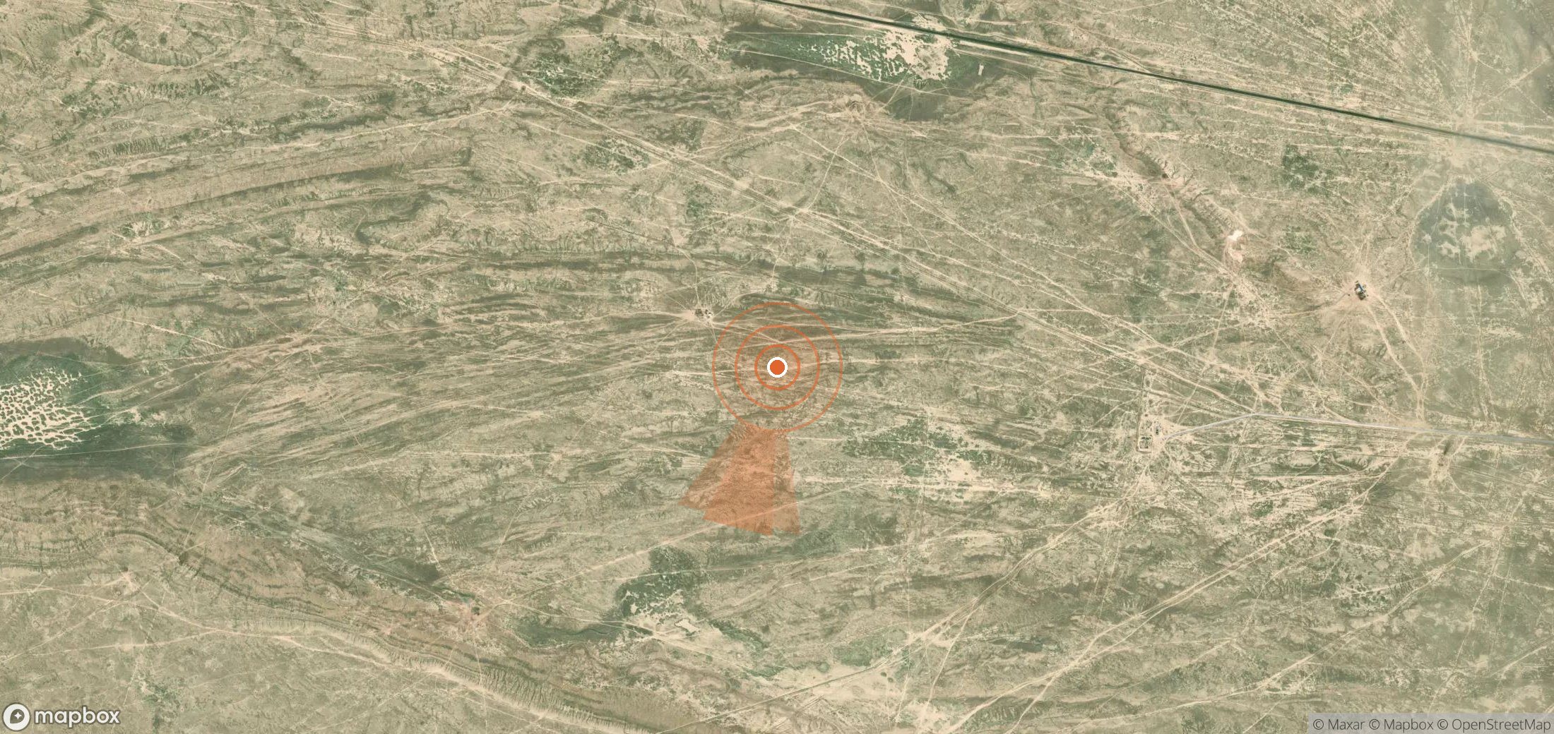 Mapa satelital de plumas de metano en Kazajistán