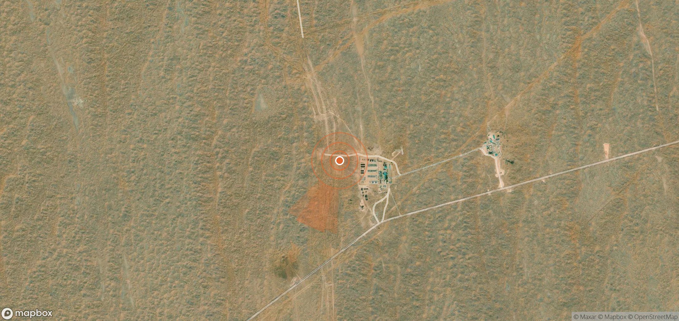 Satellite map of methane plume locations in Turkmenistan