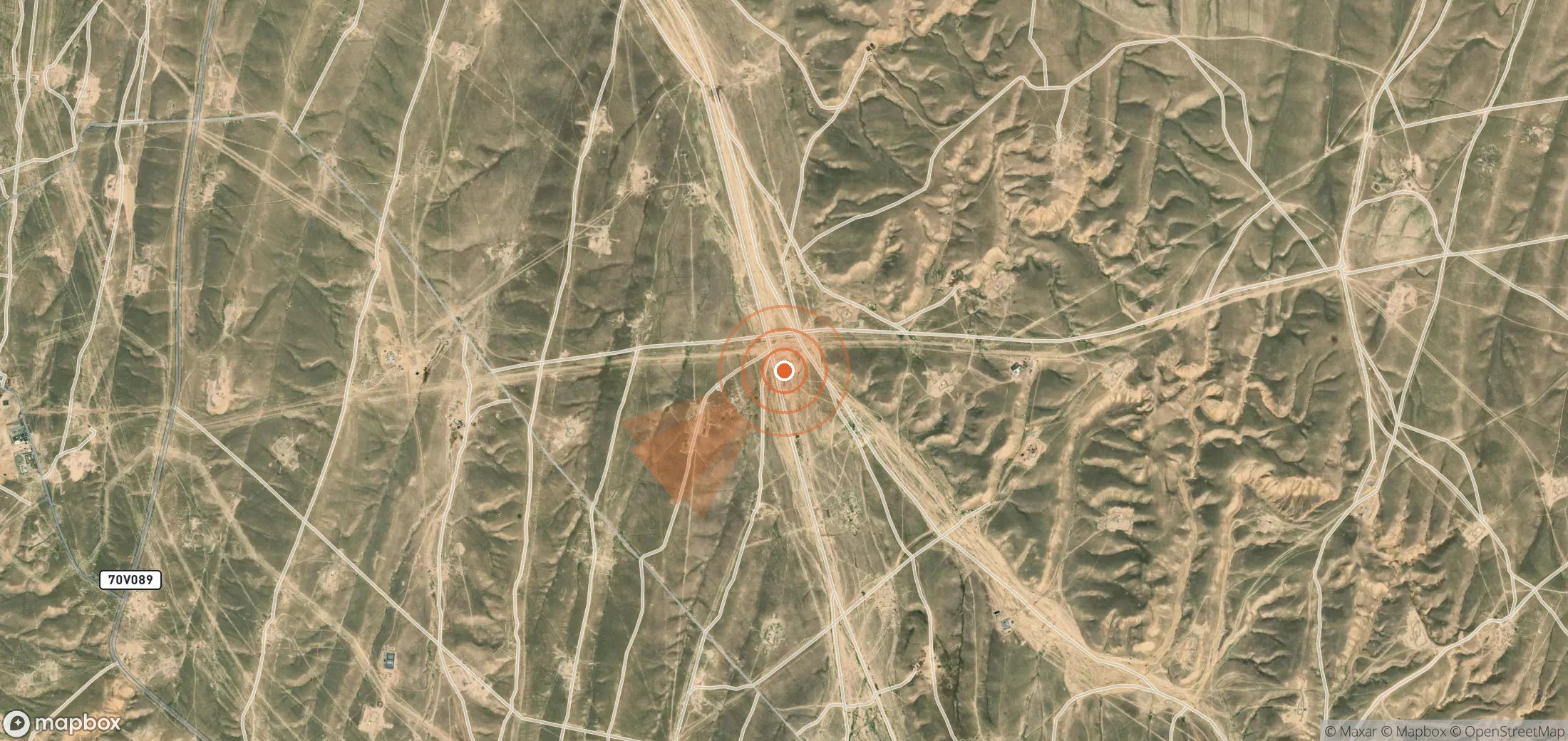 Mapa satelital de plumas de metano en Uzbekistán