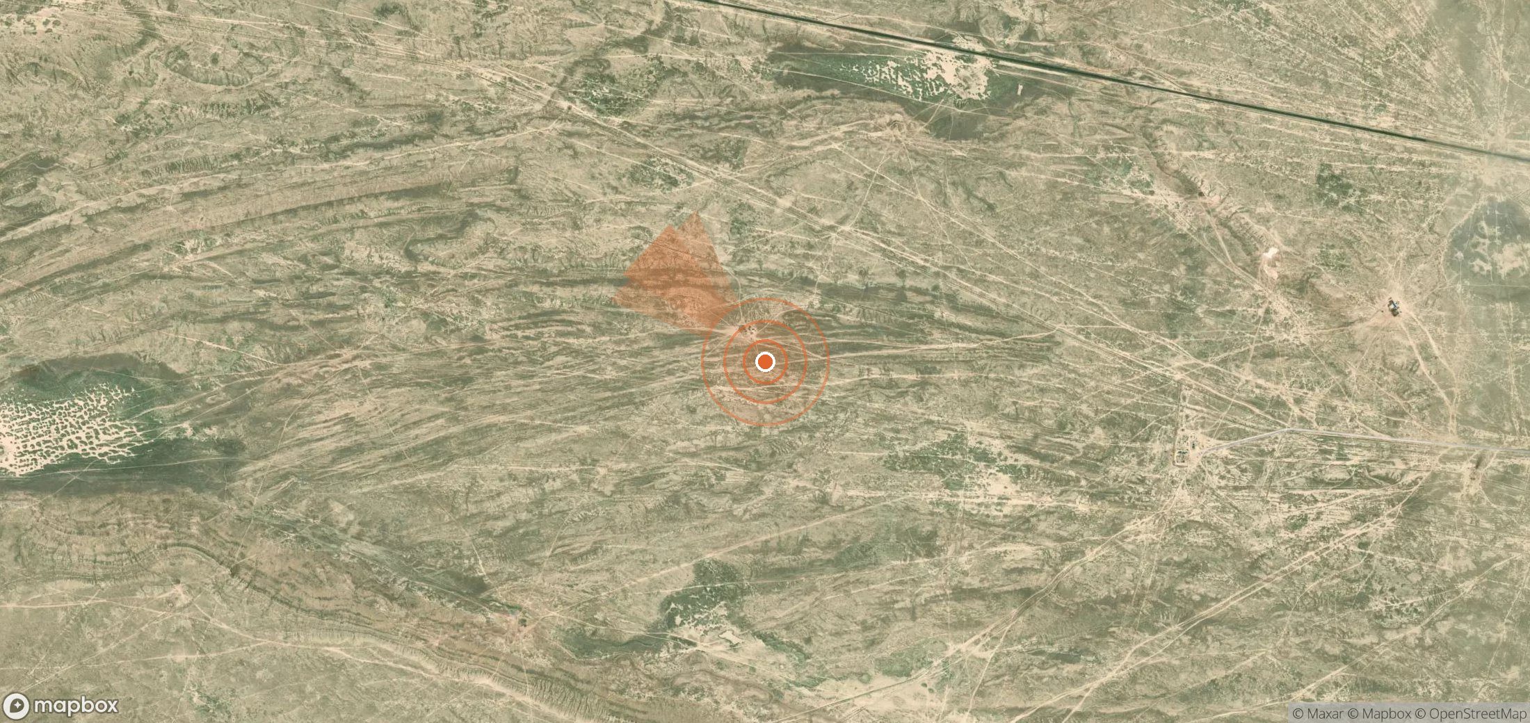 Satellite map of methane plume locations in Kazakhstan