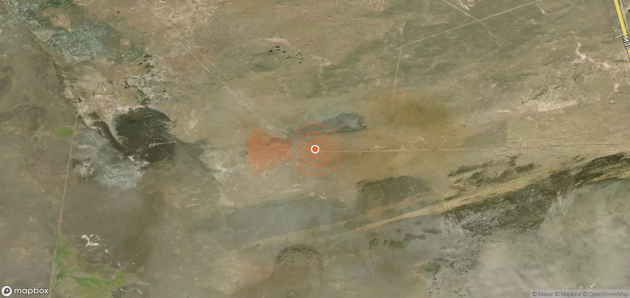 Satellite map of methane plume locations in Turkmenistan