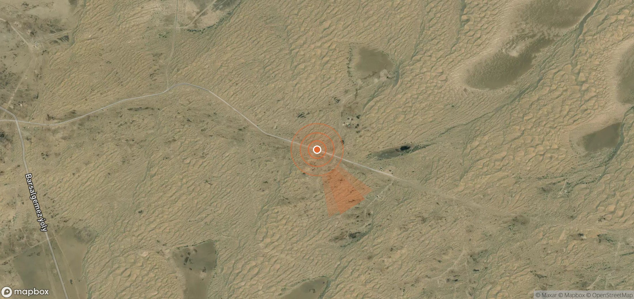 Mapa satelital de plumas de metano en Turkmenistán