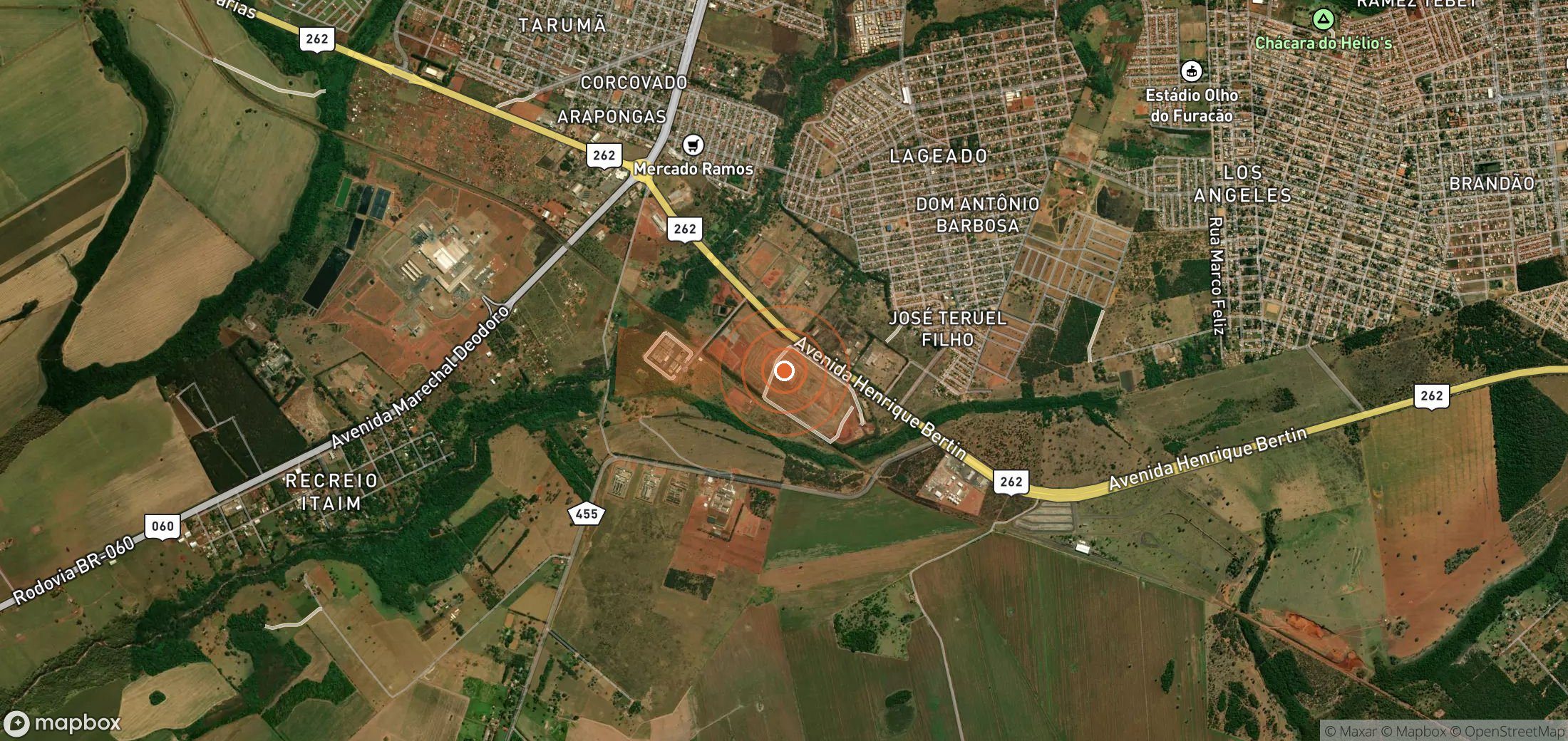 Satellite map of methane plume locations in Brazil