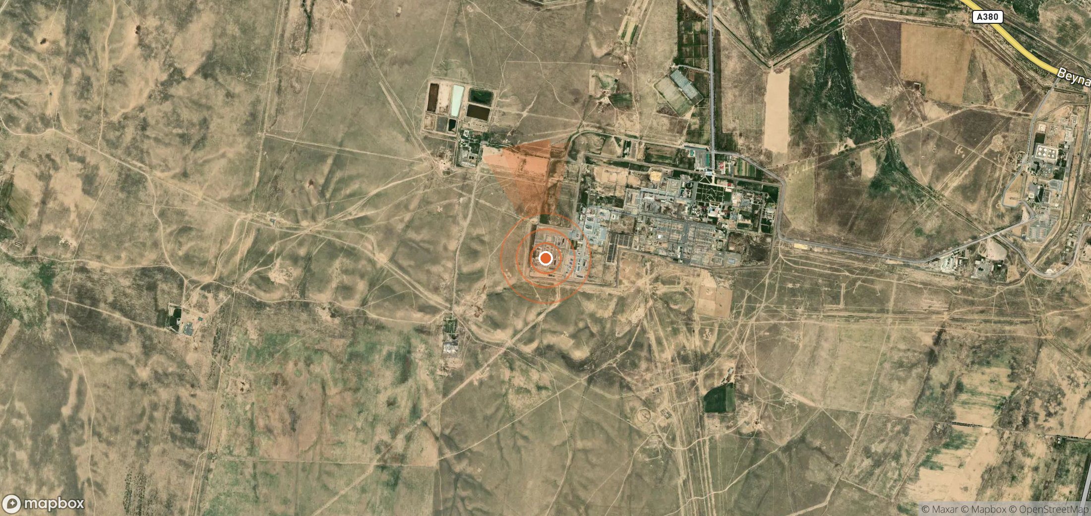 Mapa satelital de plumas de metano en Uzbekistán