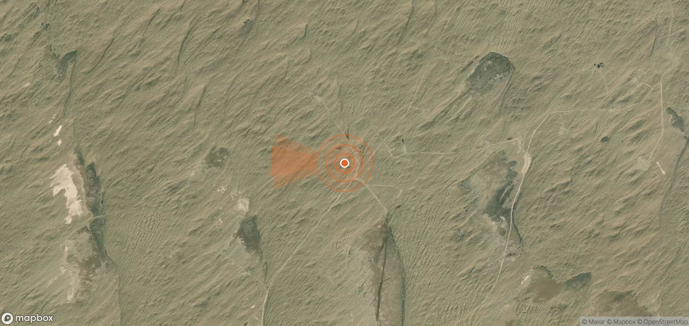Satellite map of methane plume locations in Turkmenistan